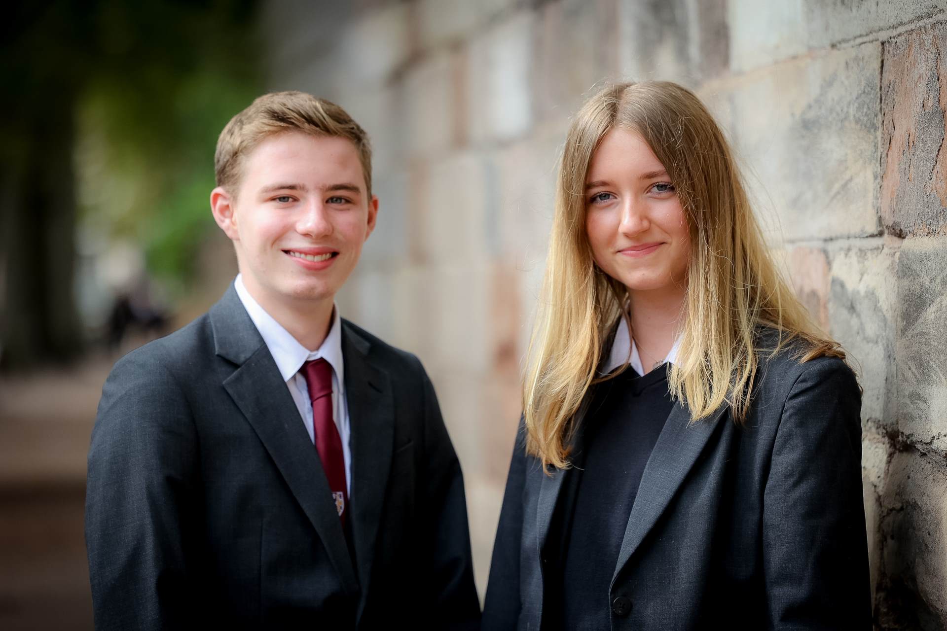 Two Sixth Formers outside Palace