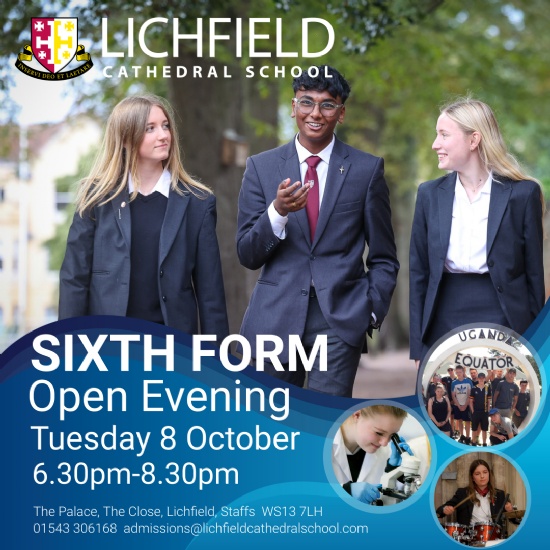 Sixth Form Open Evening Tues 8 Oct